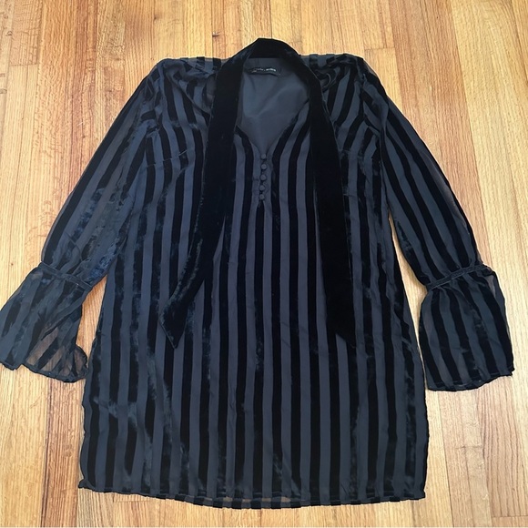 REVOLVE XS Mini Dress House of Harlow 1960 Multi Stripe WovenVelvet Stripes(T) - Picture 1 of 15